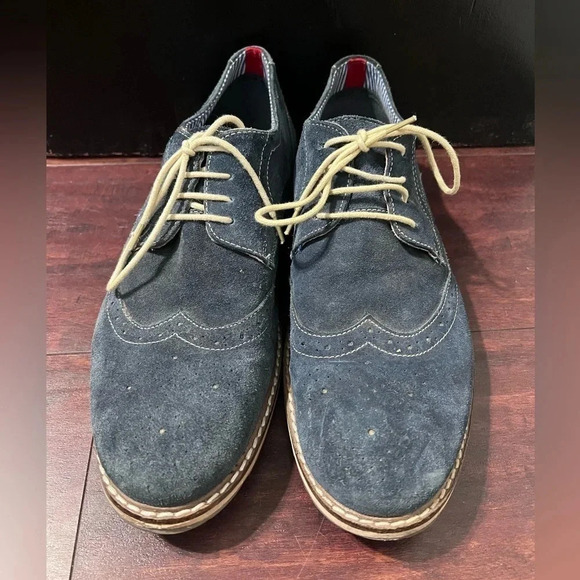 Ben Sherman Blue Suede Oxfords Size US 10 / EU 43 EUC Lace Up Well Made. - Picture 6 of 8